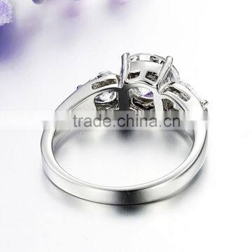 China Wholesale Diamond Design Silver Wedding Ring Set photo-5