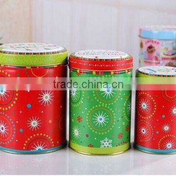 Gift tin box in round drum shape, metail box,candy box