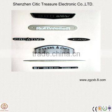 Metal embossed logo / self adhesive metal labels