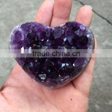 Roamntic uruguay wedding Amethyst crystal heart Cluster crafts gifts