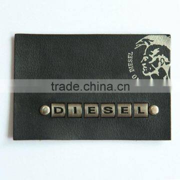 fashion metal leather label