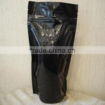 aluminum foil coffee zipper vacuum bag with one way valve