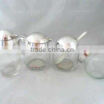 a set of glass cruet