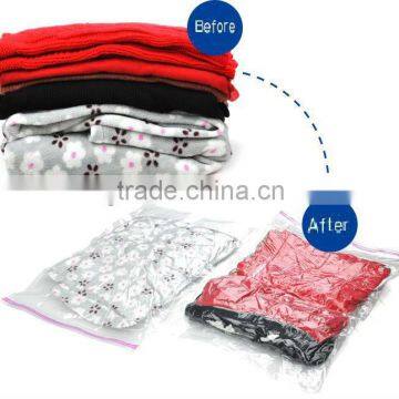 Foldable PA+PE vacuum travel bag for clothes