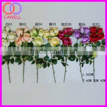 plastic 4 heads royal blue mini artificial rose