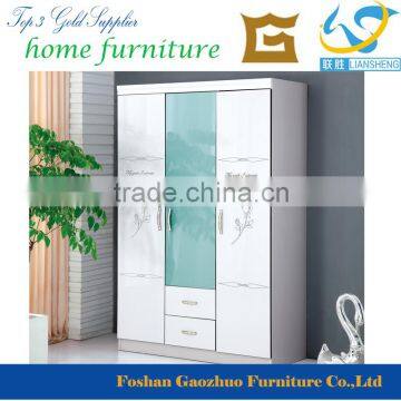 2016 Modern Design Colorful Bedroom Furniture three door wardrobe, latest wardrobe design