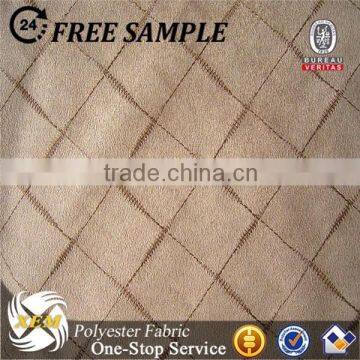 Polyester woven suede fabric plaid design