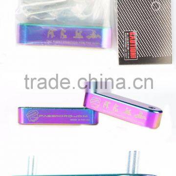 Neo Chrome Billet Aluminum Racing Hood Risers For Honda With 4 Pcs Fender Washers With Logo photo-3