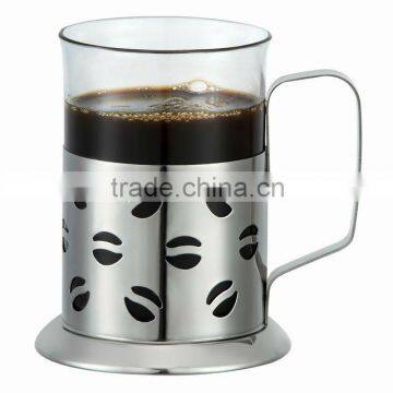 250ml Stainless Steel Coffee Plunger Mugs