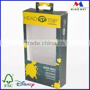 Laminated Earphone Paper Packing Box With PVC Window