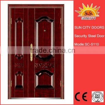 SC-S110 China supplier high quality stainless steel security doors,forged iron double doors