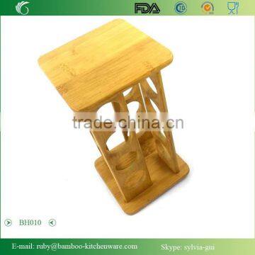 BH010/ 2016 Rolling Up Revolving Organic Bamboo Spice Jar Rack