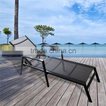 Uplion MC3053 outdoor furniture modern sunbed adjustable UV resistant wicker pool lounge chairs fabric for sunbed