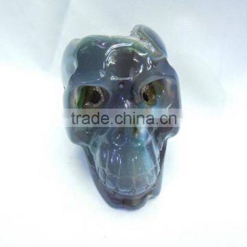Hand Carved Natural Amethyst Crystal Geode Crystal Skull for Sale photo-2