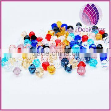 Bead glass spring green 6mm half-hand faceted bicone