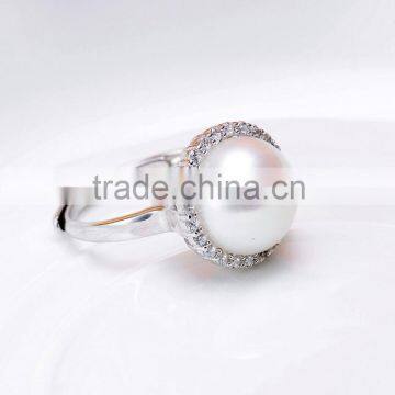 2016 Latest 925 Silver Freshwater Pearl Ring Design