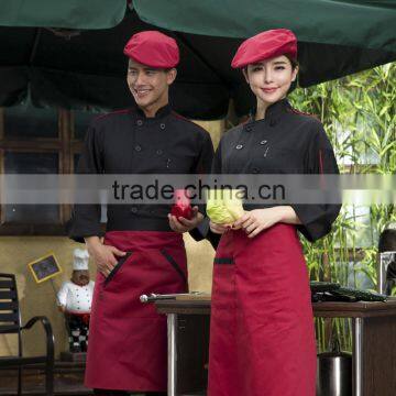 Black Customized With Good Quality Double Breasted Chef Mascot Costume