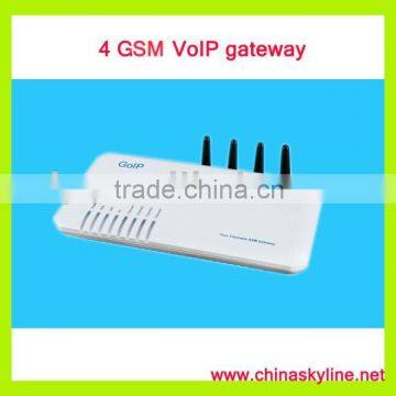 4 GSM VoIP gateway with H.323 and SIP,support calling back system