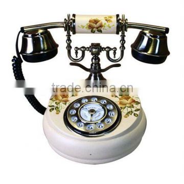 Handmade decor with wooden antique telephone