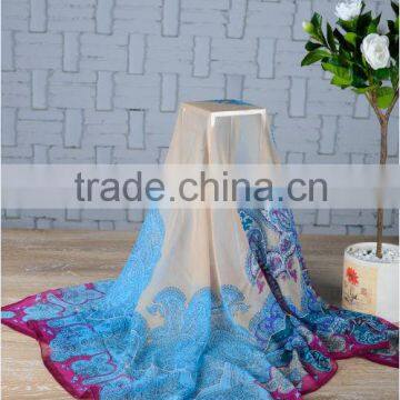 No MOQ 100% silk georgette long scarf maker China