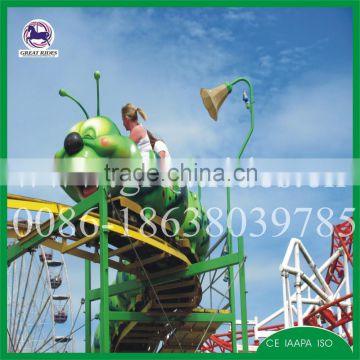 Shopping mall amusement rides kids apple worm roller coaster