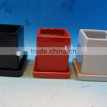 2" square ceramic pots ceramic flower pots with base