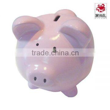 Ceramic money jar pink pig piggy bank