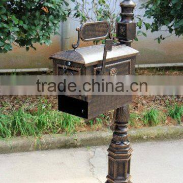 Contemporary Decorative Cast Aluminum Better Box Mailbox with Paper Box Antique Bronze Finish