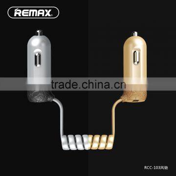 REMAX Finchy 2 in 1 Usb Cable Car Charger RCC103 Using in Car photo-3