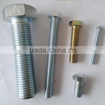 Galvanized or colorful full thread hex bolt , fastener hex bolt