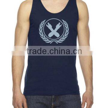 2016 High quality custimized cotton gym bodybuilding men tank tops navy