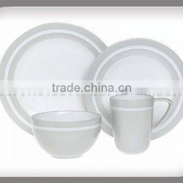 Sale 20pcs Silver Ceramic Dinnerware Sets