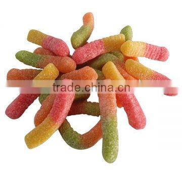 Extra sour animal shape gummy caterpillar soft chewy fruit candy