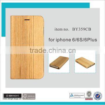 2016 New Luxury Wood Wallet Flip Phone Case Cover for Iphone6