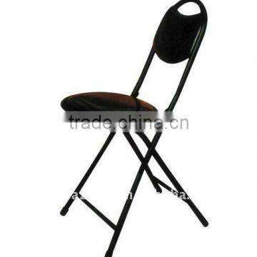 Black steel folding metal chair