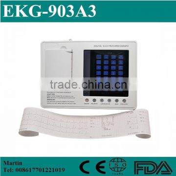 2016 Handheld CE&ISO 7-inch Color LCD Digital 3-channel 12-lead Electrocardiograph ECG Machine EKG Machine-EKG-903A3