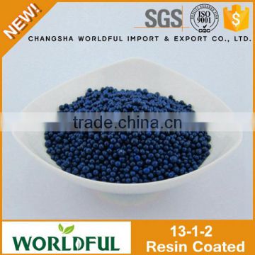 Development soil amendment organic npk 13-1-2 coated colorful resin for agriculture