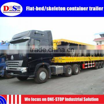 2 20ft/40ft Flat-bed or Skeleton Tri-axle Container Semi Trailer photo-5