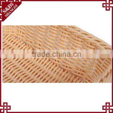 Handmade Woven Plastic Rattan Bread Basket photo-3