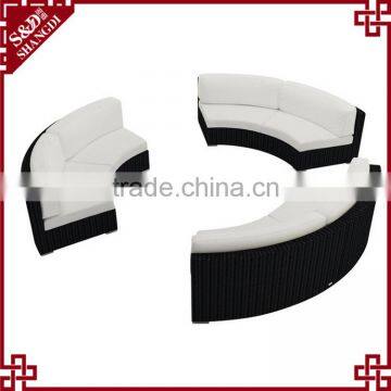 Patio Furniture Wholesale Chic 3 Curved Loveseats Rattan Modern Sofa Set photo-2