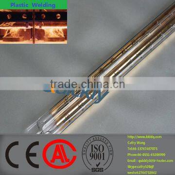 quartz shortwave infrared twin tubes heating lamp for plastic melting