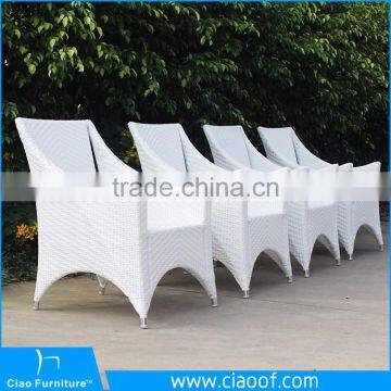 Luxury Outdoor White Rattan 4 Seaters Dining Table photo-4