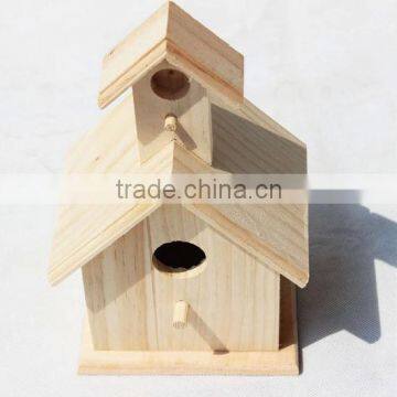 Cheap Unfinished Wooden Bird House Wholesale Wood Bird Nest Cages photo-2