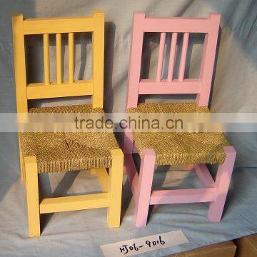 Children's Wooden Chair,colorful Straw Chair photo-6