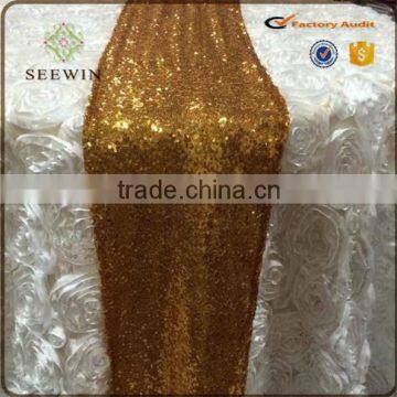 bright sequin table runner for wedding deco