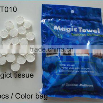 2015 White Non-woven Fabric Hand Compressed Towel Tissue photo-3