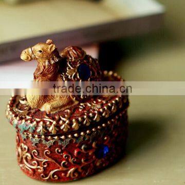 Indian gem resin camel cheap animal trinket box