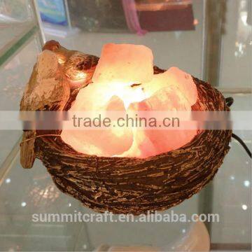Resin Bird Nest Shaped Rock Natural Crystal Salt Lamps photo-4