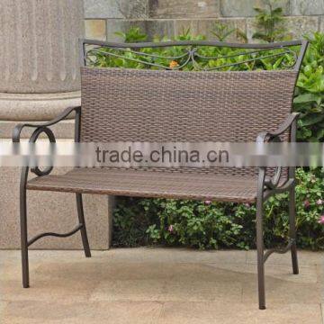 High quality best selling Chocolate wicker PE chair with iron frame from Vietnam