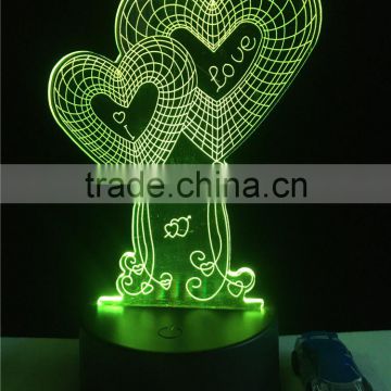 2017 Amazing Valentine's Gift Romantic night light acrylic 3d led lamp